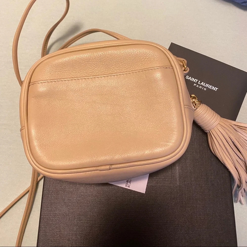 Yves Saint Laurent Nude Beige Leather Tassel Crossbody